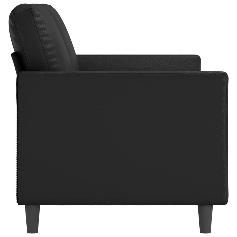 vidaXL 2 személyes fekete műbőr kanapé 140 cm