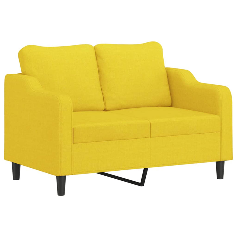 vidaXL 2 személyes világossárga szövet kanapé 120 cm