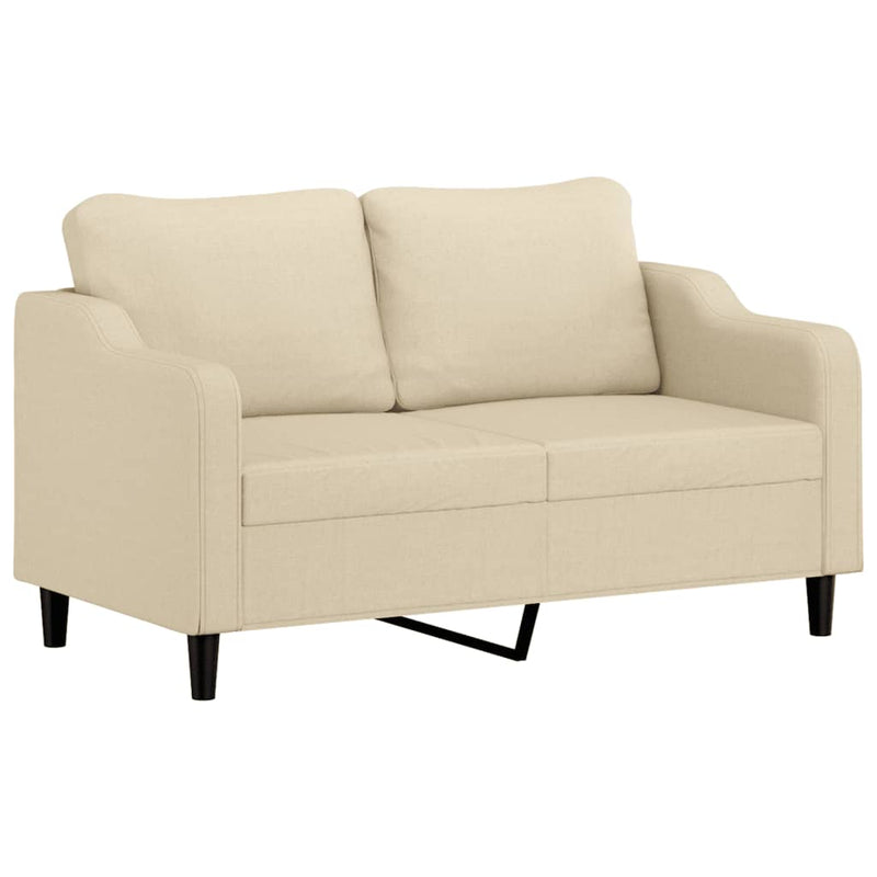 vidaXL kétszemélyes krémszínű szövetkanapé 140 cm