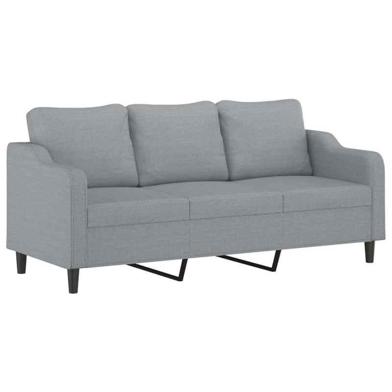 vidaXL 3 személyes világosszürke szövet kanapé 180 cm