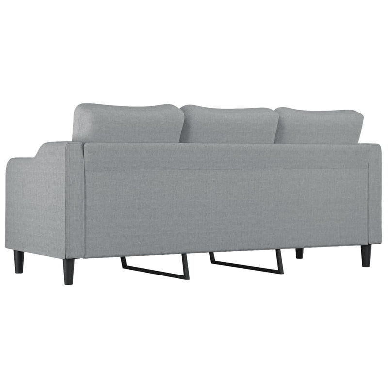 vidaXL 3 személyes világosszürke szövet kanapé 180 cm