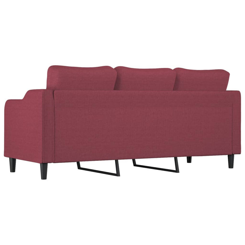 vidaXL 3 személyes bordó szövet kanapé 180 cm