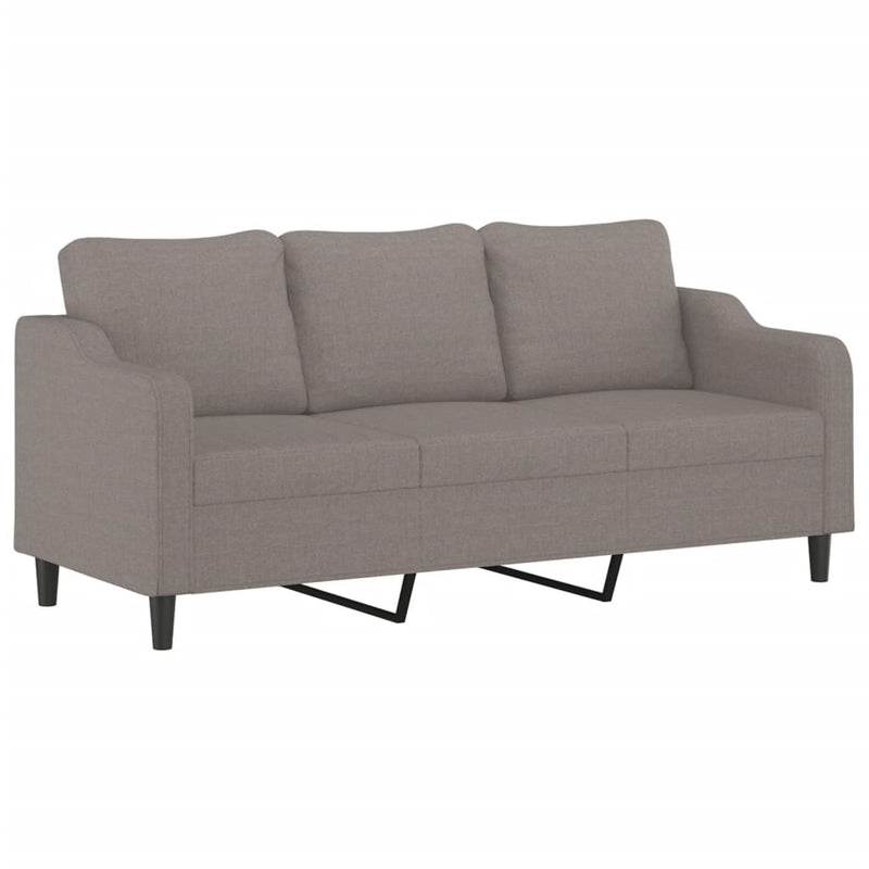 vidaXL 3 személyes fekete szövetkanapé 180 cm