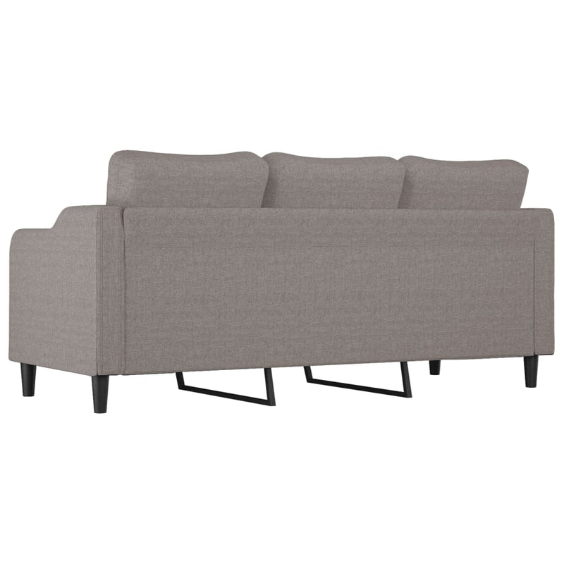 vidaXL 3 személyes fekete szövetkanapé 180 cm