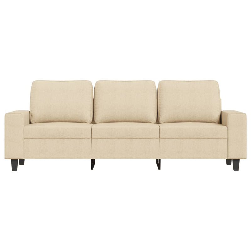 vidaXL 3 személyes krémszínű szövet kanapé 180 cm