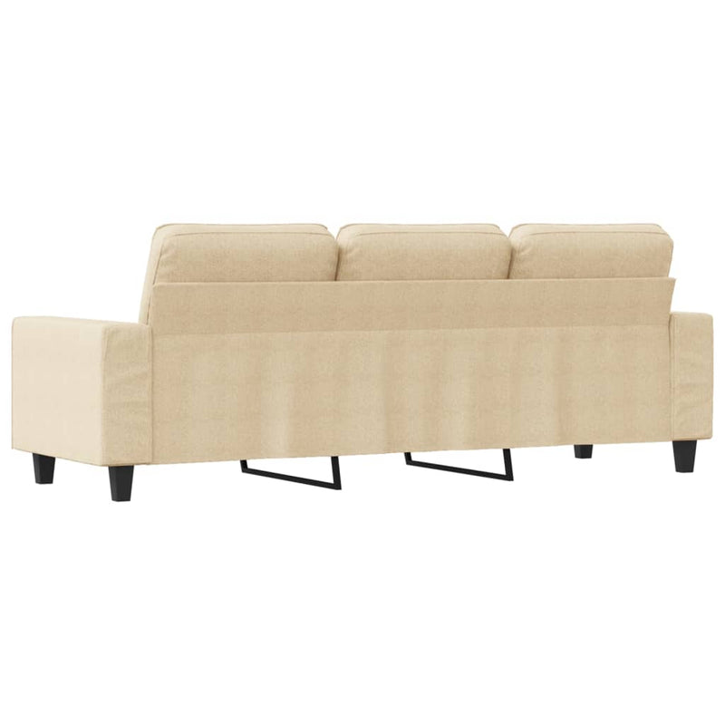 vidaXL 3 személyes krémszínű szövet kanapé 180 cm