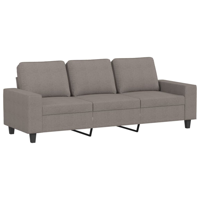 vidaXL 3 személyes fekete szövetkanapé 180 cm