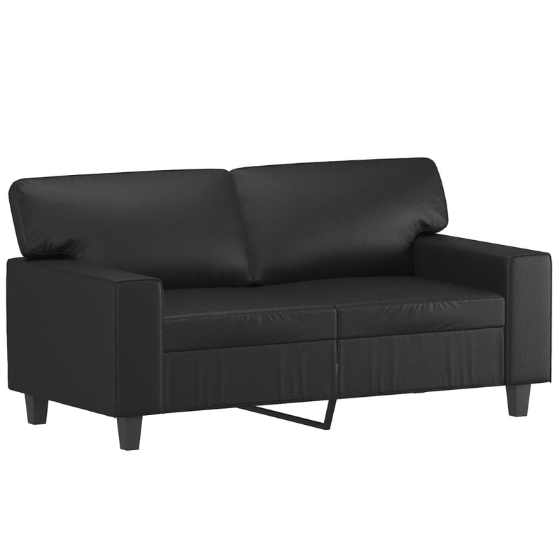 vidaXL 2 személyes fekete műbőr kanapé 120 cm