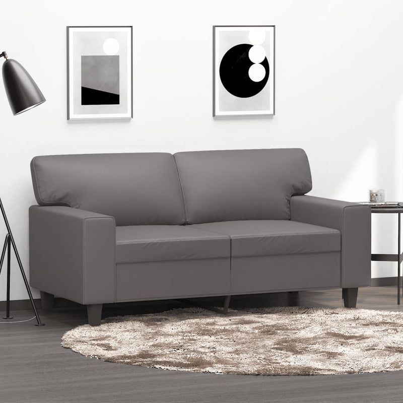 vidaXL 2 személyes szürke műbőr kanapé 120 cm