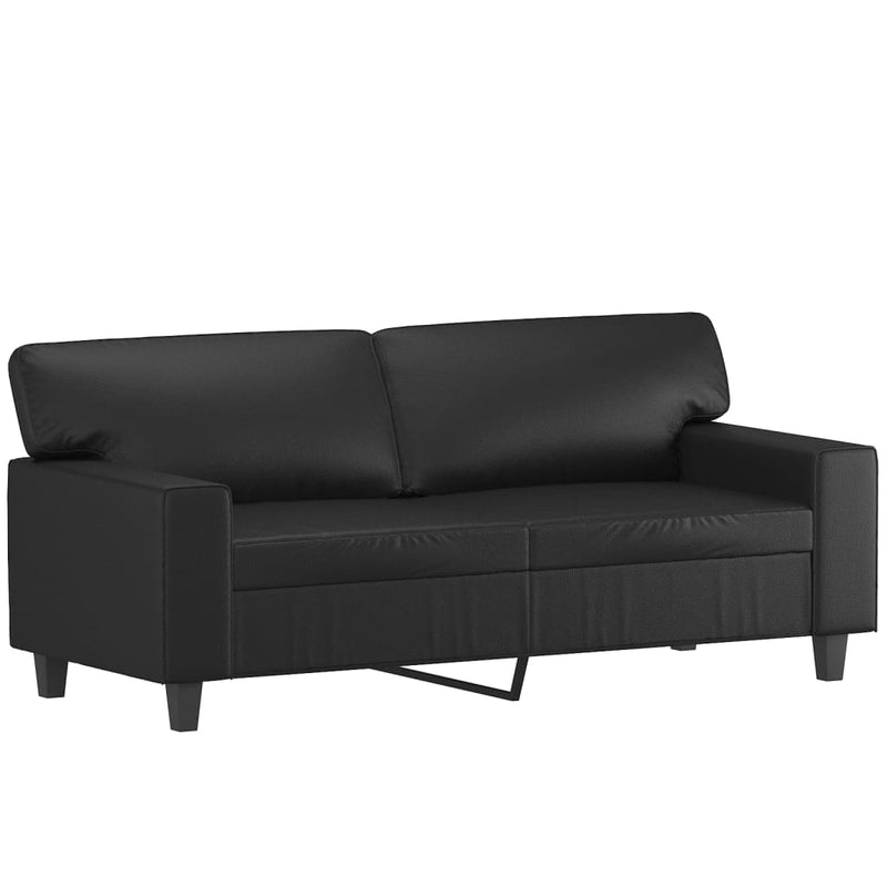 vidaXL 2 személyes fekete műbőr kanapé 140 cm