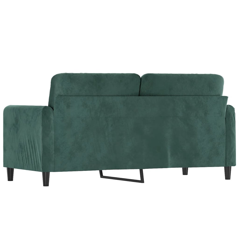 vidaXL kétszemélyes sötétzöld bársony kanapé 140 cm