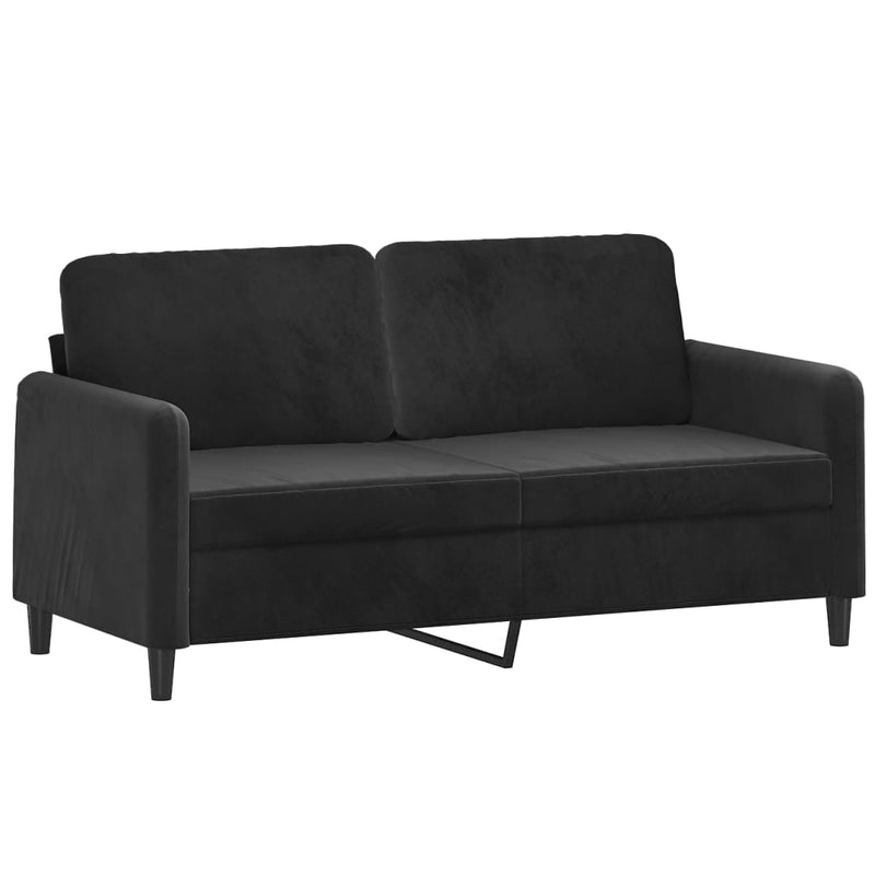 vidaXL kétszemélyes fekete bársony kanapé 140 cm