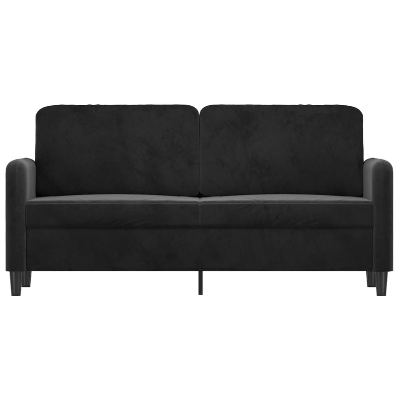vidaXL kétszemélyes fekete bársony kanapé 140 cm