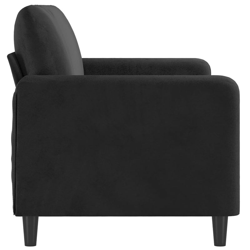 vidaXL kétszemélyes fekete bársony kanapé 140 cm