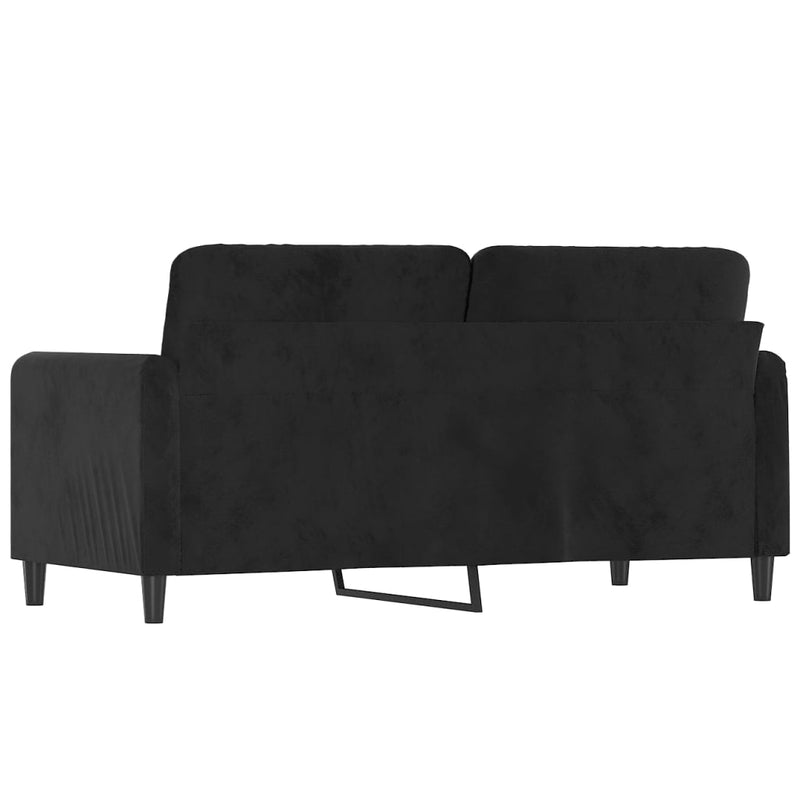 vidaXL kétszemélyes fekete bársony kanapé 140 cm