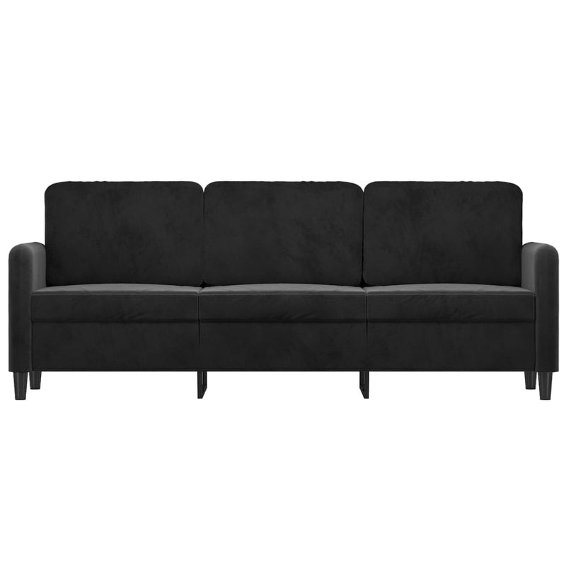 vidaXL 3 személyes fekete bársony kanapé 180 cm