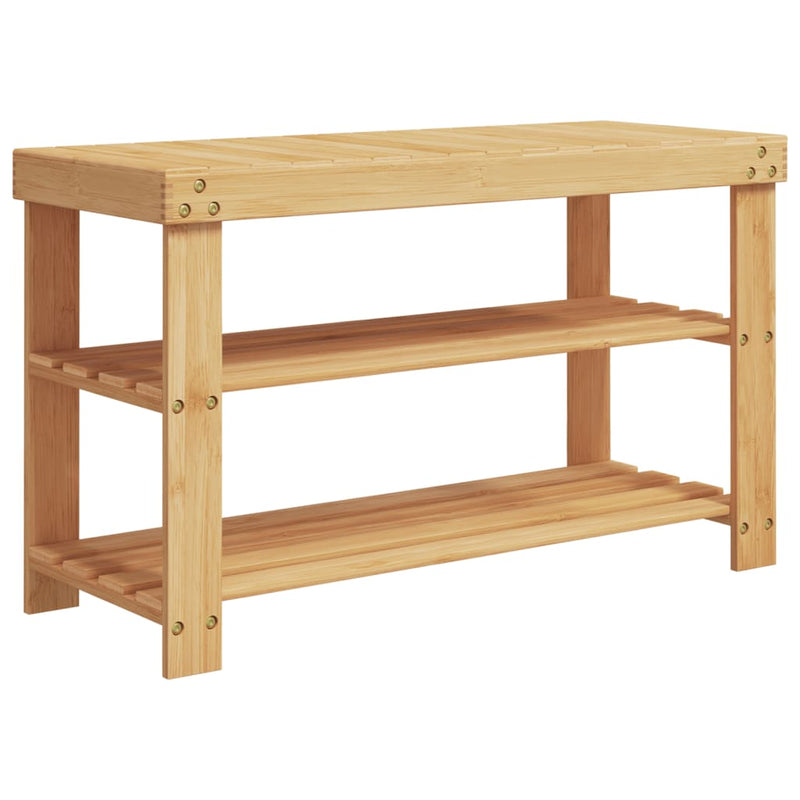 vidaXL 3 szintes bambusz cipőtartó 70 x 27,5 x 45 cm