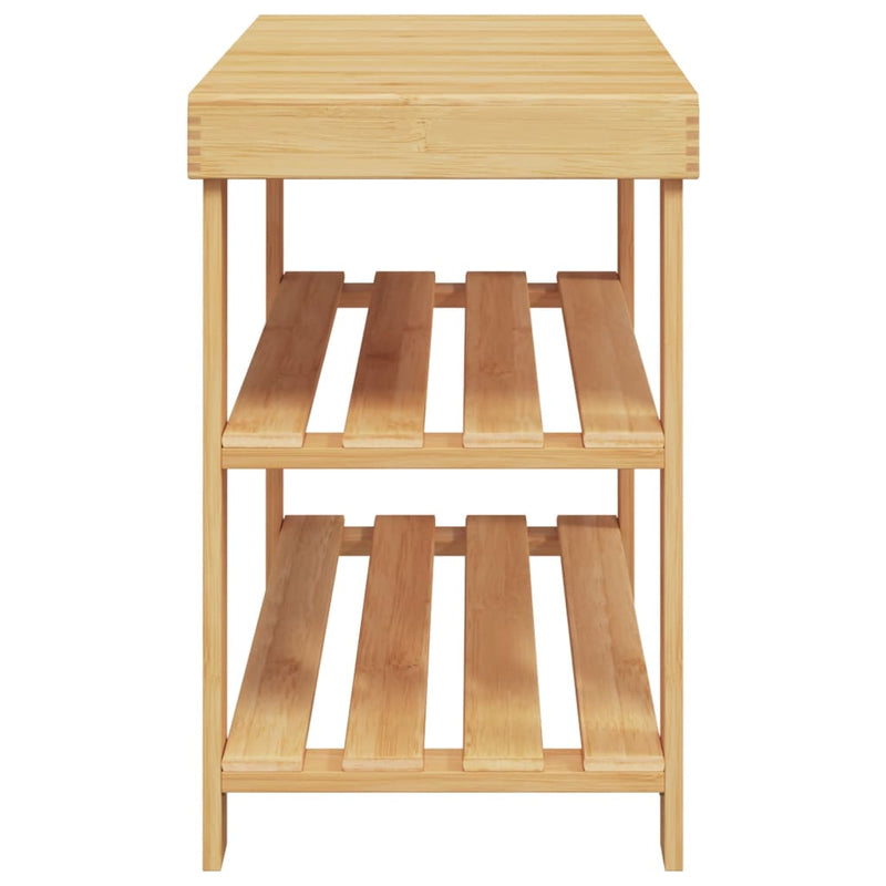 vidaXL 3 szintes bambusz cipőtartó 70 x 27,5 x 45 cm