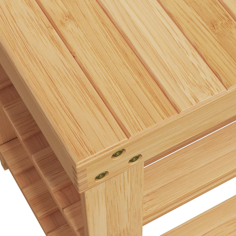vidaXL 3 szintes bambusz cipőtartó 70 x 27,5 x 45 cm