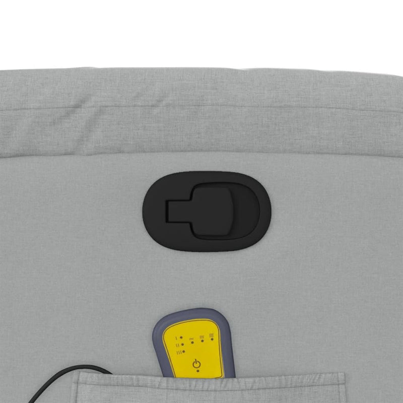 vidaXL világosszürke szövet felállást segítő dönthető masszázsfotel