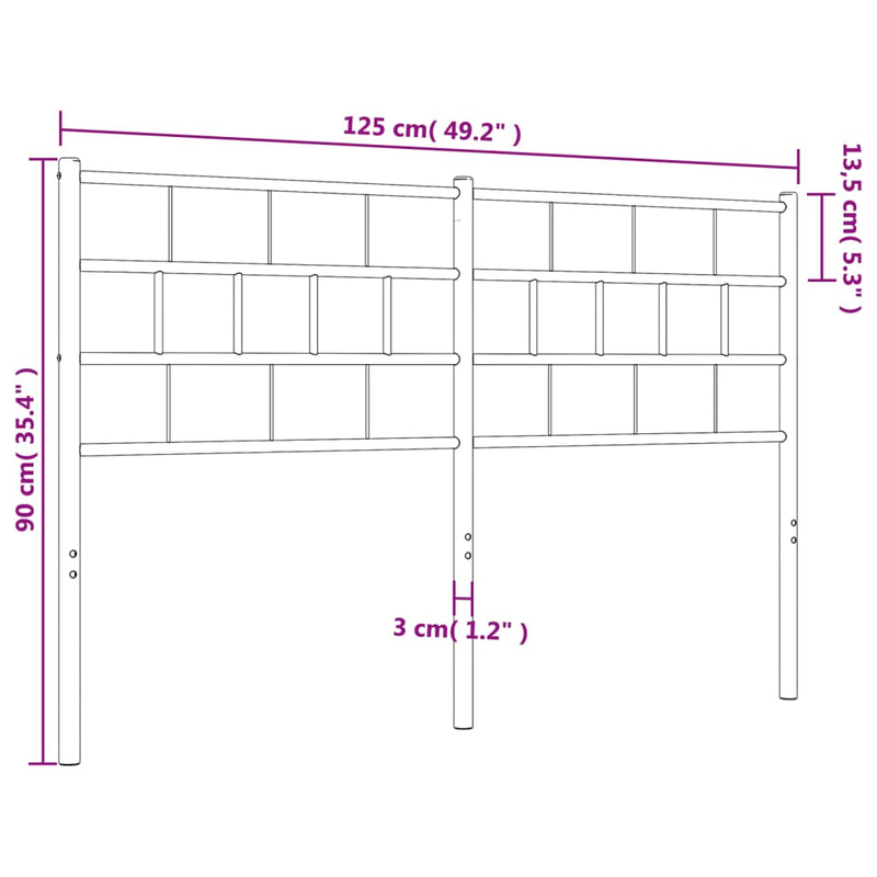 vidaXL fehér fém fejtámla 120 cm