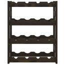 vidaXL fekete tömör fenyőfa bortartó 16 palackhoz