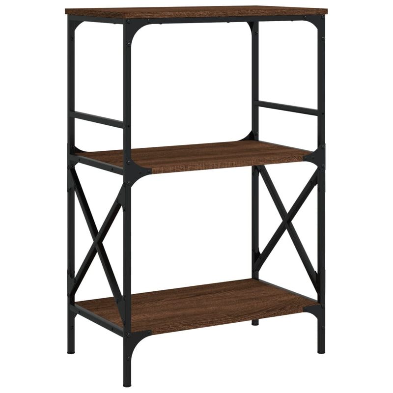vidaXL 3 szintes barna tölgy szerelt fa könyvespolc 56 x 35 x 90,5 cm