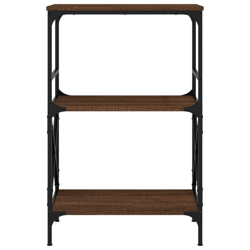 vidaXL 3 szintes barna tölgy szerelt fa könyvespolc 56 x 35 x 90,5 cm