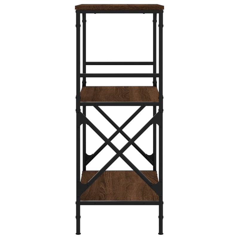 vidaXL 3 szintes barna tölgy szerelt fa könyvespolc 56 x 35 x 90,5 cm