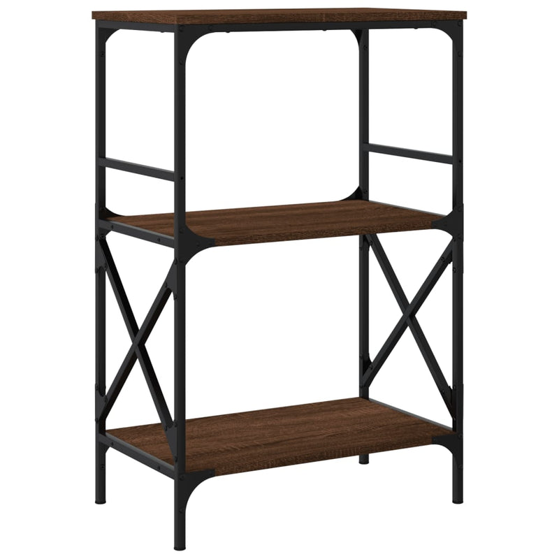 vidaXL 3 szintes barna tölgy szerelt fa könyvespolc 56 x 35 x 90,5 cm