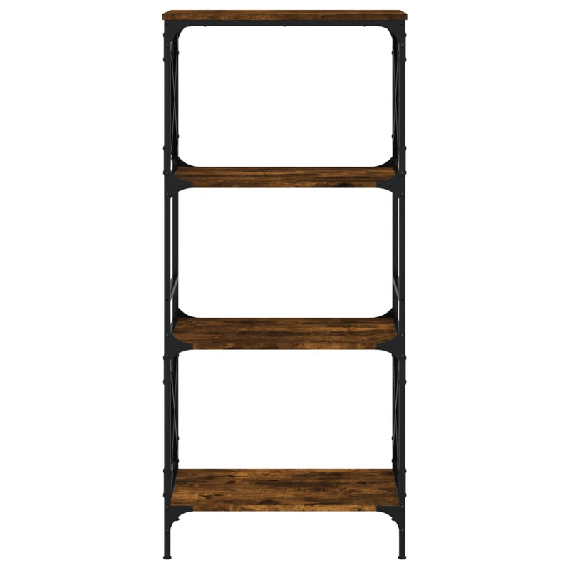 vidaXL 4 szintes füstös tölgy szerelt fa könyvespolc 59 x 35 x 132 cm