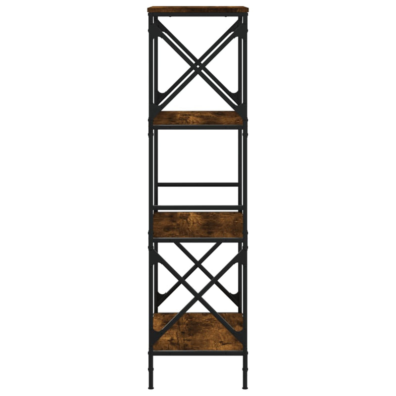 vidaXL 4 szintes füstös tölgy szerelt fa könyvespolc 59 x 35 x 132 cm