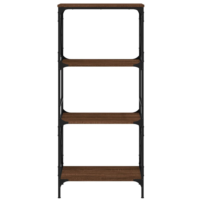 vidaXL 4 szintes barna tölgy színű szerelt fa könyvespolc 59x35x132 cm