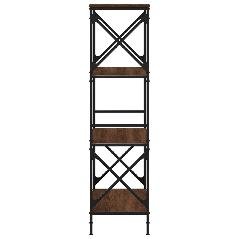 vidaXL 4 szintes barna tölgy színű szerelt fa könyvespolc 59x35x132 cm