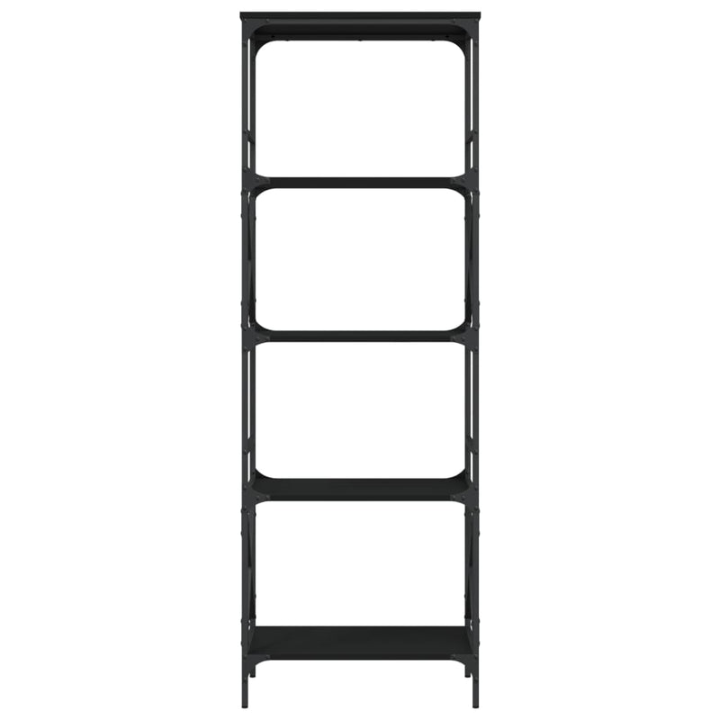 vidaXL 5 szintes fekete szerelt fa könyvespolc 59 x 35 x 132 cm