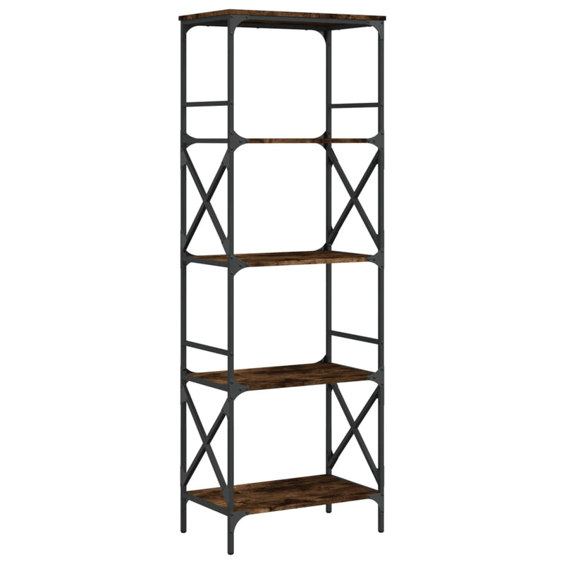 vidaXL 5 szintes füstös tölgy szerelt fa könyvespolc 59 x 35 x 132 cm