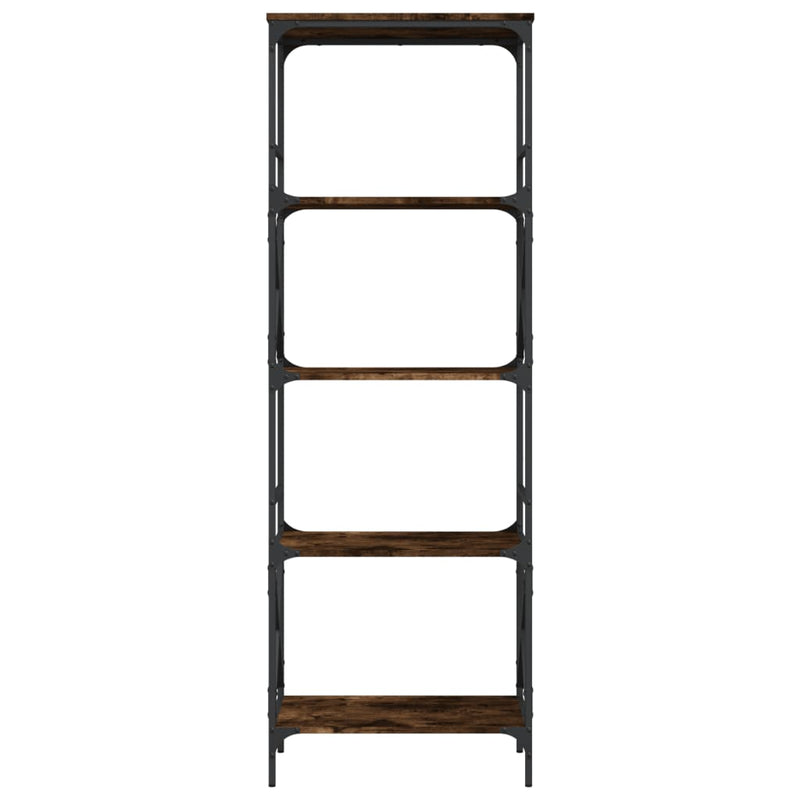 vidaXL 5 szintes füstös tölgy szerelt fa könyvespolc 59 x 35 x 132 cm