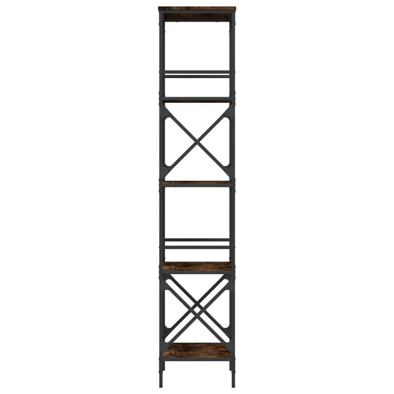 vidaXL 5 szintes füstös tölgy szerelt fa könyvespolc 59 x 35 x 132 cm