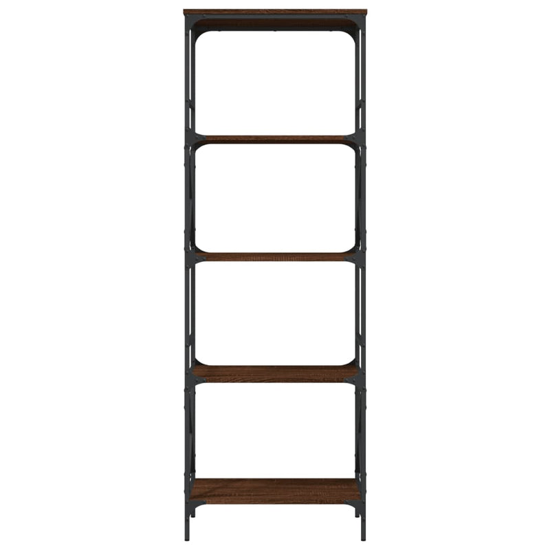 vidaXL 5 szintes barna tölgy színű szerelt fa könyvespolc 56x35x171 cm
