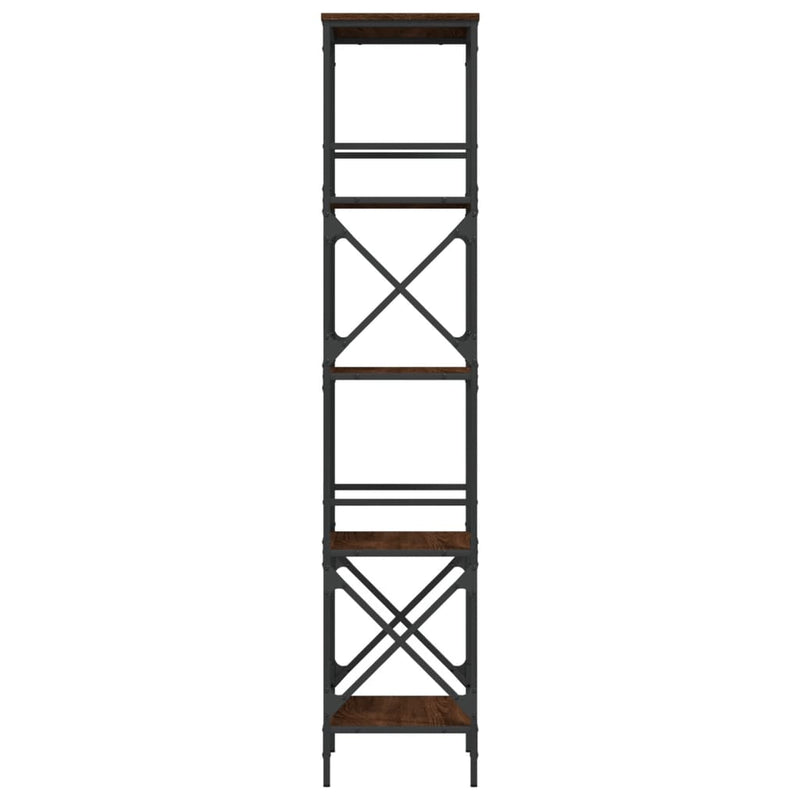 vidaXL 5 szintes barna tölgy színű szerelt fa könyvespolc 56x35x171 cm