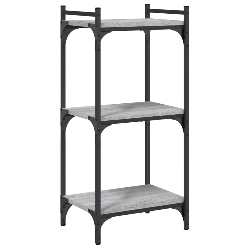 vidaXL 3 szintes szürke sonoma szerelt fa könyvespolc 40 x 30 x 86 cm