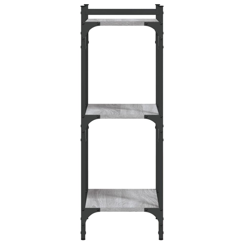 vidaXL 3 szintes szürke sonoma szerelt fa könyvespolc 40 x 30 x 86 cm