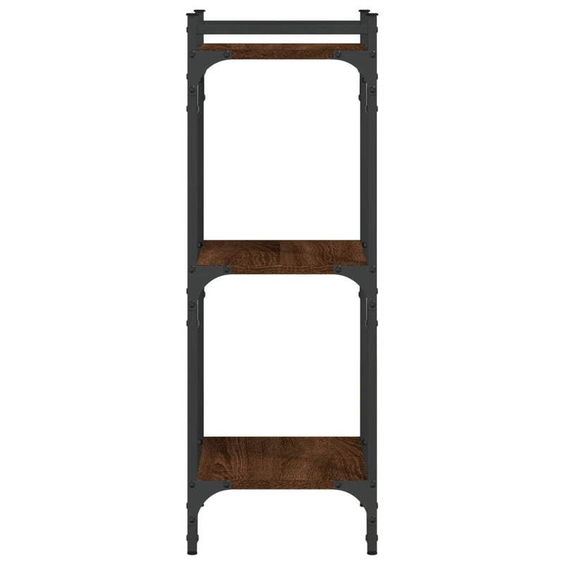 vidaXL 3 szintes barna tölgy színű szerelt fa könyvespolc 40x30x86 cm