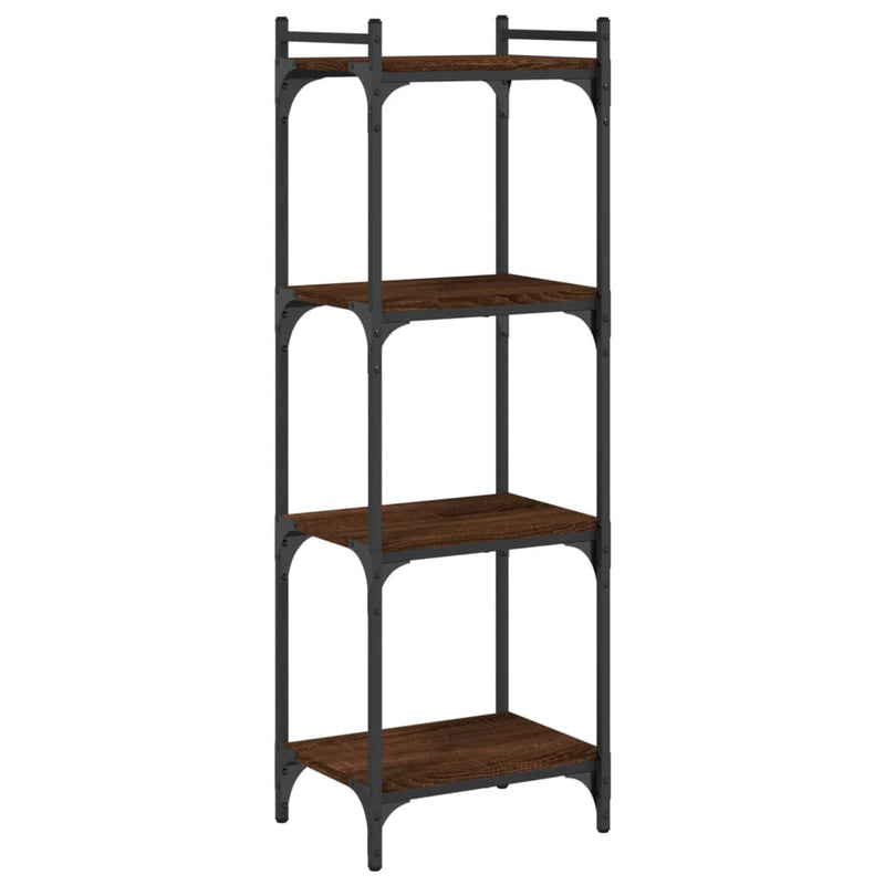 vidaXL 4 szintes barna tölgy színű szerelt fa könyvespolc 40x30x120 cm
