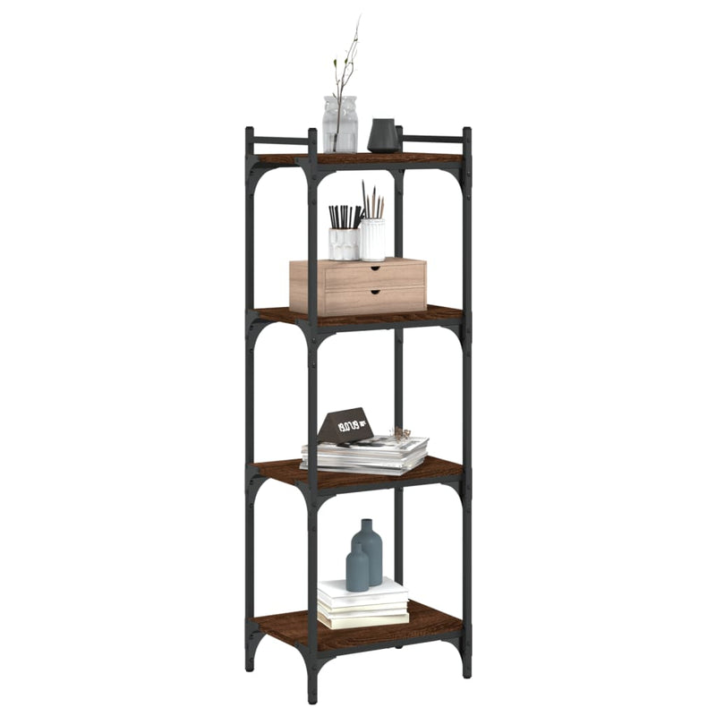 vidaXL 4 szintes barna tölgy színű szerelt fa könyvespolc 40x30x120 cm