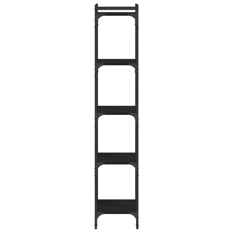 vidaXL 5 szintes fekete szerelt fa könyvespolc 40 x 30 x 154 cm