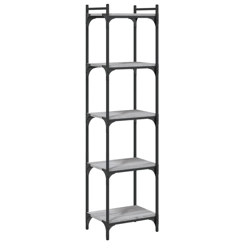 vidaXL 5 szintes szürke sonoma szerelt fa könyvespolc 40 x 30 x 154 cm