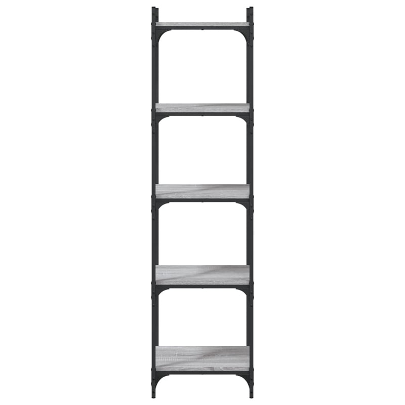 vidaXL 5 szintes szürke sonoma szerelt fa könyvespolc 40 x 30 x 154 cm