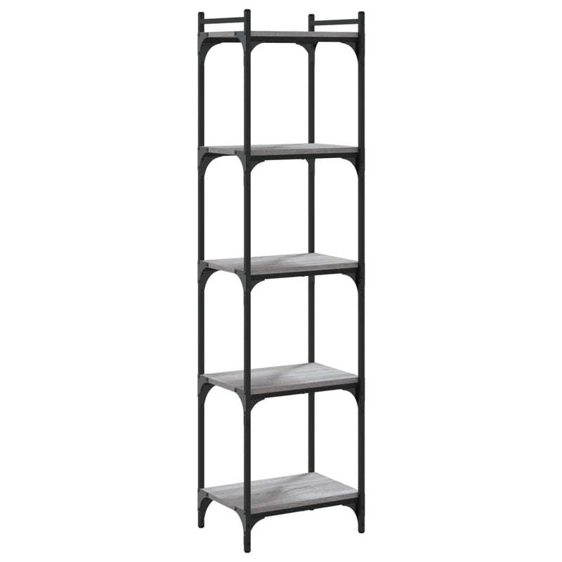 vidaXL 5 szintes szürke sonoma szerelt fa könyvespolc 40 x 30 x 154 cm