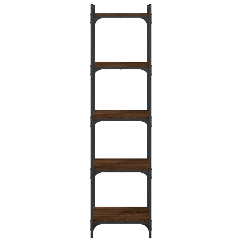 vidaXL 5 szintes barna tölgy színű szerelt fa könyvespolc 40x30x154 cm